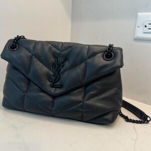 Yves Saint Laurent PUFFER SMALL IN NAPPA LEATHER - BLACK ON BLACK